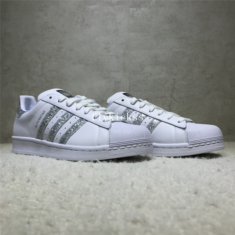 Adidas Superstar White Silver Strips S76923